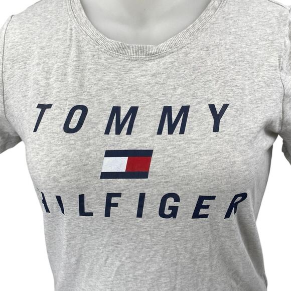 Tommy Hilfiger Sport Women's Gray Knit Short Sleeve Crew Neck Tee T-Shirt Top XL - Picture 3 of 5